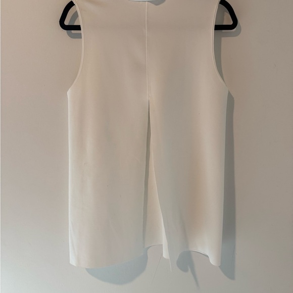 Zara Mock Neck Tunic Tank | White | Size S | Split Back | Matching Set - Picture 2 of 3